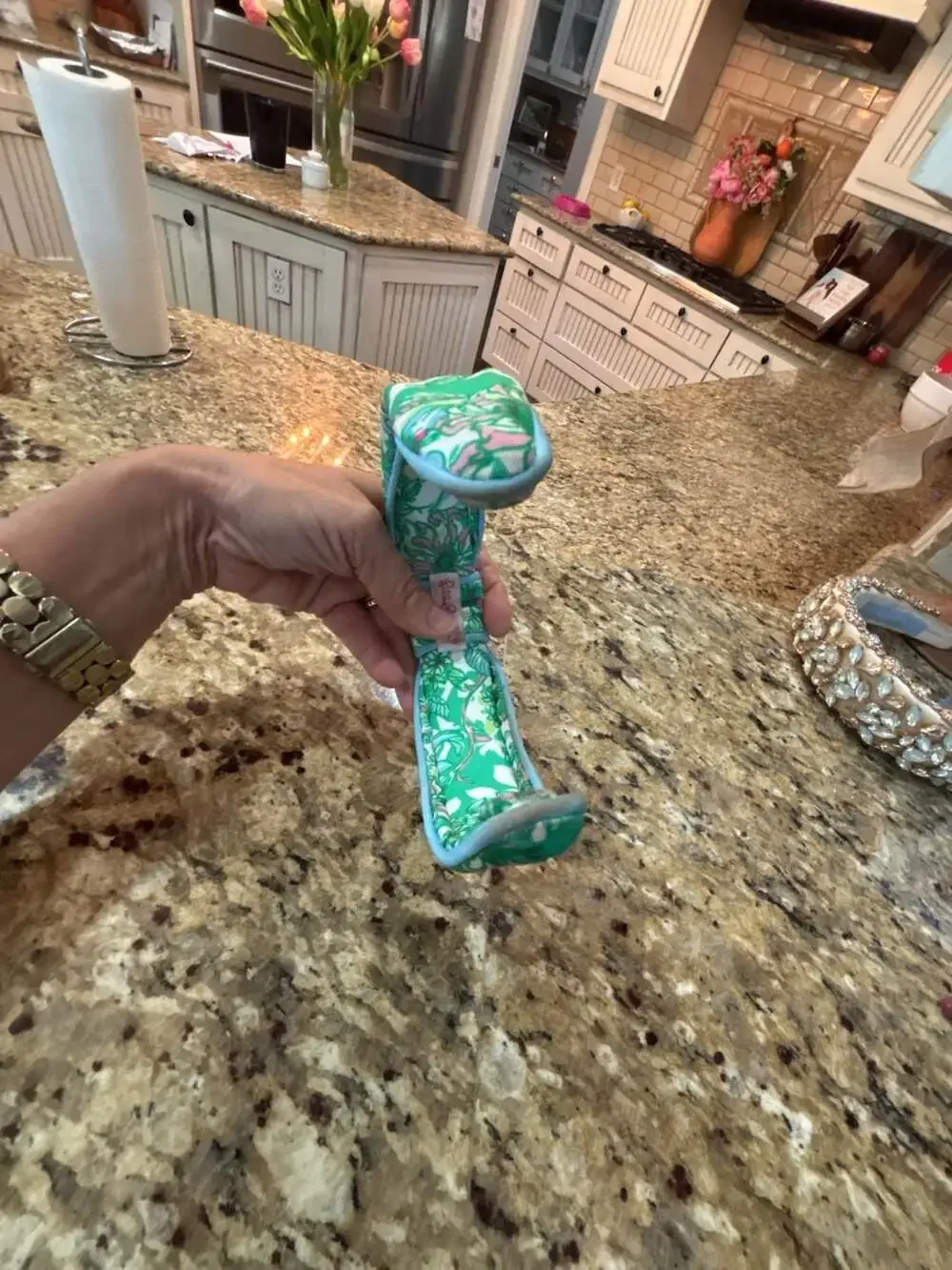 Lilly Pulitzer Low Knot Headband in Green Floral Print